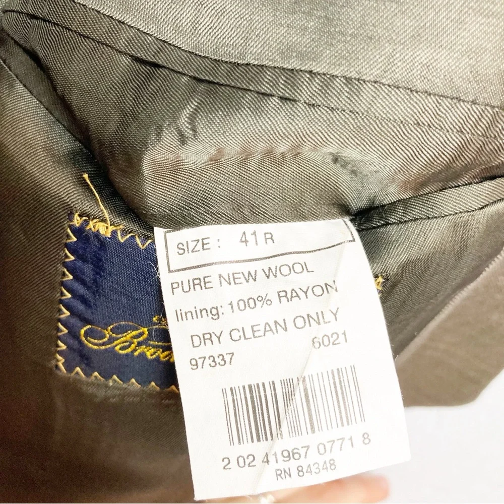BROOKS BROTHERS Brown Plaid‎ Wool Blazer Jacket 41R